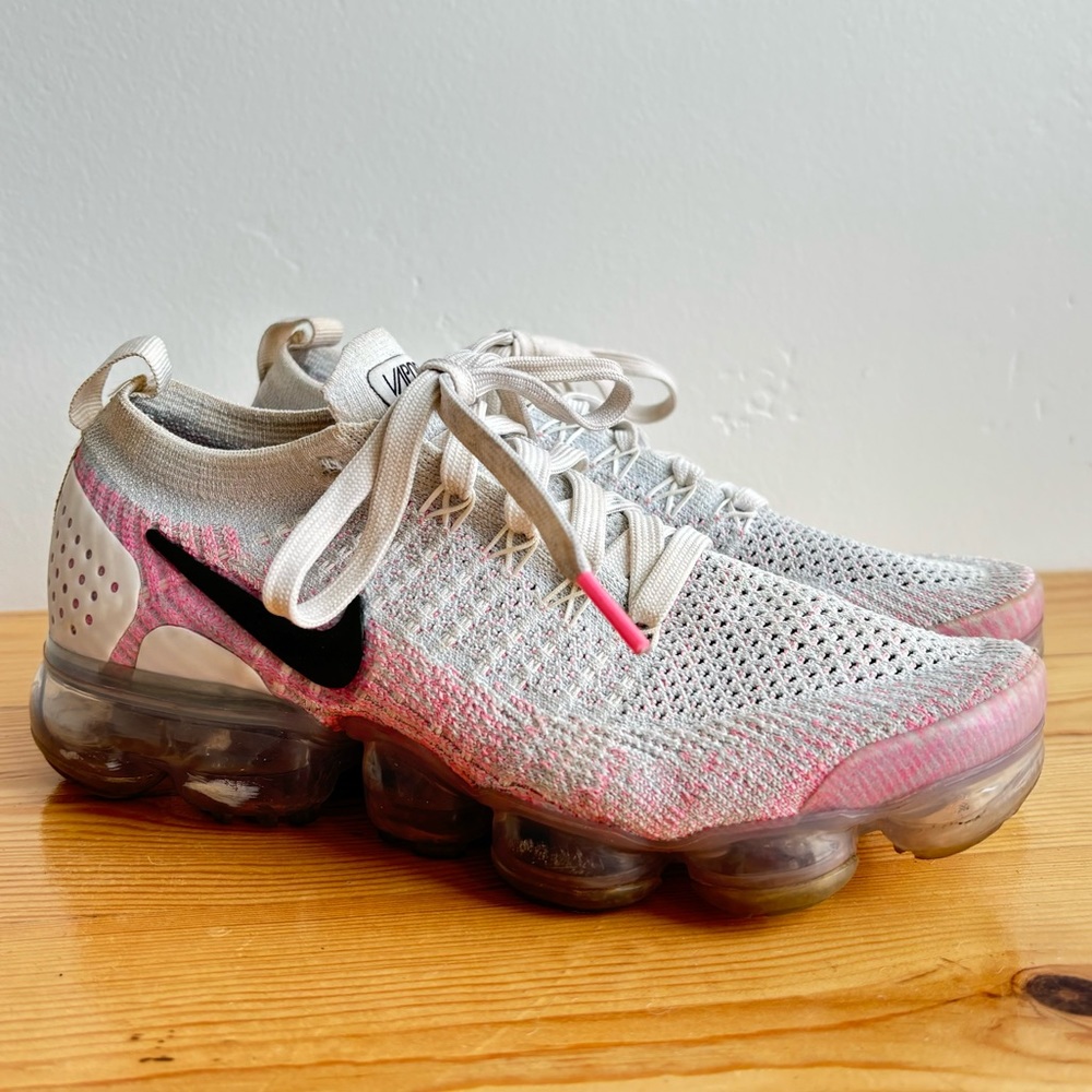 Nike Air VaporMax Flyknit White Pink 2017 942843-102 Sz 7